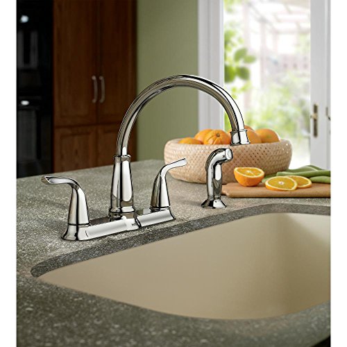 MOEN Brecklyn 2-Handle Standard Kitchen Faucet with Side Sprayer in Chrome