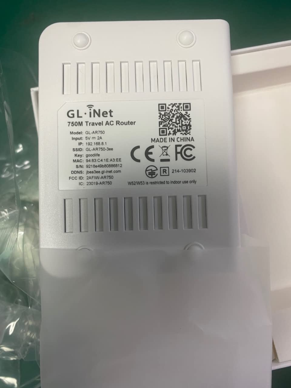 GL.iNet GL-AR750 (Creta) Travel AC VPN Router, 300Mbps(2.4GHz)+433Mbps(5GHz) Wi-Fi, 128MB RAM, MicroSD Storage Support, Repeater Bridge, OpenWrt/LEDE pre-Installed, Power Adapter and Cables Included