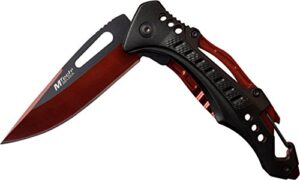 mtech usa ballistic mt a705g2 rd spring assist folding knife, red