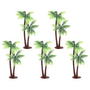 amosfun 5pcs plastic coconut palm tree miniature plant pots bonsai craft micro landscape diy decor…