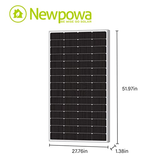 Newpowa 180W(Watt) Solar Panel12V Monocrystalline High Efficiency PV Module Off Grid for RV Trailer Camper Rooftop