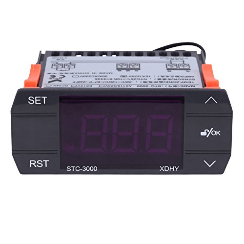 Walfront STC-3000 110V-220V Digital Temperature Controller Thermostat with Sensor(110-220V30A)