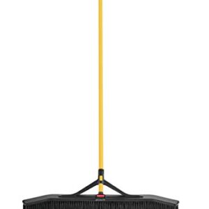 Rubbermaid Commercial Products Maximizer Push-to-Center Broom with Fine Bristle, 36" Wide, Black (2018730)