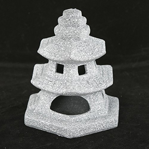 Miniature Ceramic Pagoda / Lantern for Bonsai and Zen Garden - 5"x 4.25"x 5.5"