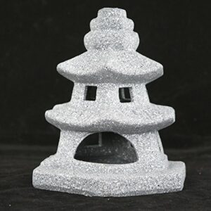 Miniature Ceramic Pagoda / Lantern for Bonsai and Zen Garden - 5"x 4.25"x 5.5"