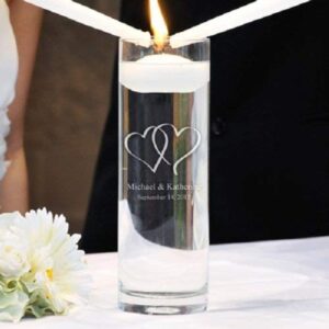 personalized glass unity floating candle vase