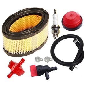 HIFROM Air Filter with Fuel Line Primer Bulb Shut Off Valve Spark Plug Replacement for Tecumseh HM70 HM80 H80 VM80 HM100 Engines 33268 33263