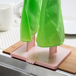 2 Pieces Kitchen Rubber Gloves Racks Drain Towel Storage Holders Home Cleaning Tool Drying Rack Sink Accessories