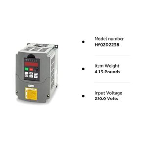 Huanyang VFD,single to 3 Phase,Variable Frequency Drive,2.2kW 3HP 220V input AC 10A for Motor Speed Control,HY Series