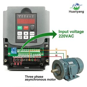 Huanyang VFD,single to 3 Phase,Variable Frequency Drive,2.2kW 3HP 220V input AC 10A for Motor Speed Control,HY Series