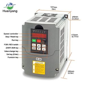 Huanyang VFD,single to 3 Phase,Variable Frequency Drive,2.2kW 3HP 220V input AC 10A for Motor Speed Control,HY Series