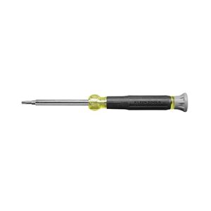 klein tools 32585 multi-bit precision screwdriver set, 4-in-1 electronics screwdriver with industrial strength torx bits, spin top