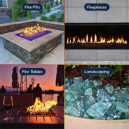 Arctic Ice - Fire Glass Cubes for Indoor and Outdoor Fire Pits or Fireplaces | 10 Pounds | 1 Inch
