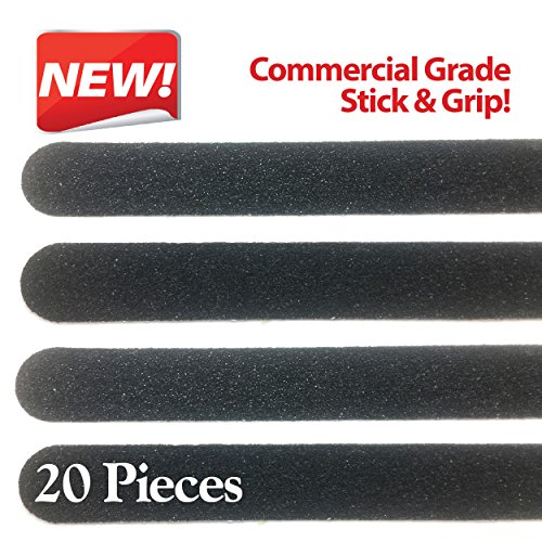 Red Cat Anti Slip Grip Tape For Stairs. Black Non Slip Floor or Stair Treads. 20 Pre-Cut Strips 1" x 15.5" Anti Slip Safety Tape. Waterproof Indoor/Outdoor Commercial Adhesive Stair Treads Avoid Falls