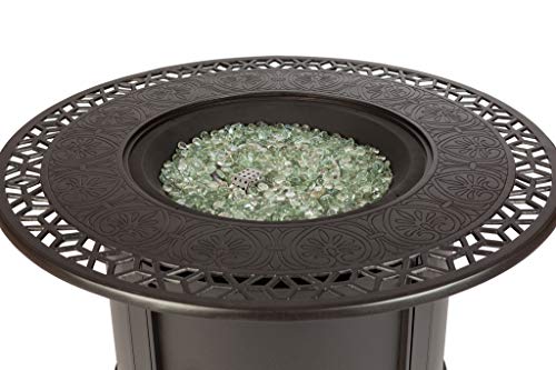 Fire Sense 62410 Longpoint Round Aluminum LPG Fire Pit Table Attractive Mocha Finish - Antique Bronze