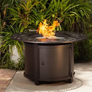 Fire Sense 62410 Longpoint Round Aluminum LPG Fire Pit Table Attractive Mocha Finish - Antique Bronze