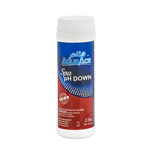 AquaAce Spa Hot Tub pH Down, 3 Pound (48 Ounces), Made in USA, pH Decreaser and Alkalinity Reducer for Hot Tubs and Spas