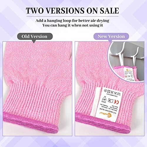 Evridwear Cut Resistant Gloves Food Grade Level 5 Kitchen Safety Protection (Medium, Pink)