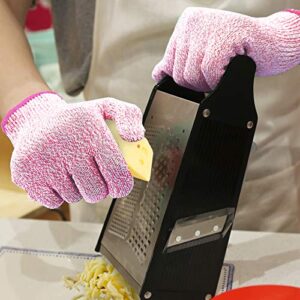 Evridwear Cut Resistant Gloves Food Grade Level 5 Kitchen Safety Protection (Medium, Pink)