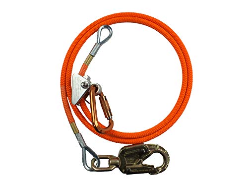 ProClimb Steel Core Flipline Kit (1/2 inch x 10 feet) - Adjustable Tree Lanyard, Low Stretch, Cut Resistant – for Fall Protection, Arborist, Tree Climbers