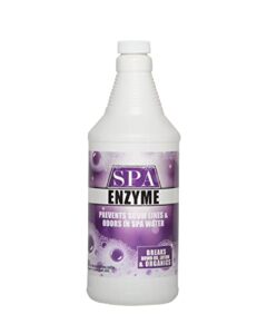 spa & hot tub enzymes - quart - prevents scum lines & odors in hot tub & spa water, breaks down oil, lotion and other organics