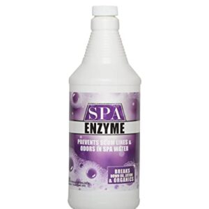 Spa & Hot Tub Enzymes - Quart - Prevents Scum Lines & Odors in Hot Tub & Spa Water, Breaks Down Oil, Lotion and Other Organics