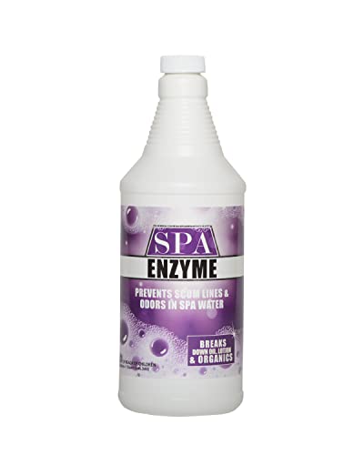 Spa & Hot Tub Enzymes - Quart - Prevents Scum Lines & Odors in Hot Tub & Spa Water, Breaks Down Oil, Lotion and Other Organics