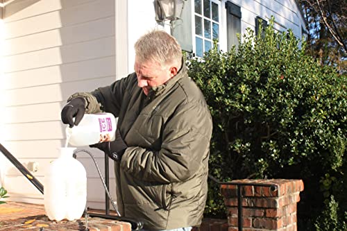 Chloride Free Liquid Ice Blocker: Safe for Pets, Plants and The Environment. Easy to use and Store, cuts cleanup time by eliminating ice Removal. One Gallon Replaces 120 pounds of ice melt.