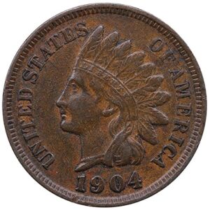 1904 no mint mark u.s. indian head cent full liberty full rim 1c seller fine to xf
