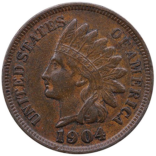 1904 No Mint Mark U.S. Indian Head Cent Full LIBERTY Full Rim 1c Seller Fine to XF