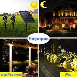 DINGLILIGHTING Solar Spot Lights Outdoor, LED Solar Landscape Spotlights, Solar Powered Wall Lights 2-in-1 Waterproof Solar Landscaping Light for Yard Garden Driveway Patio Lawn, Auto On Off Daylight