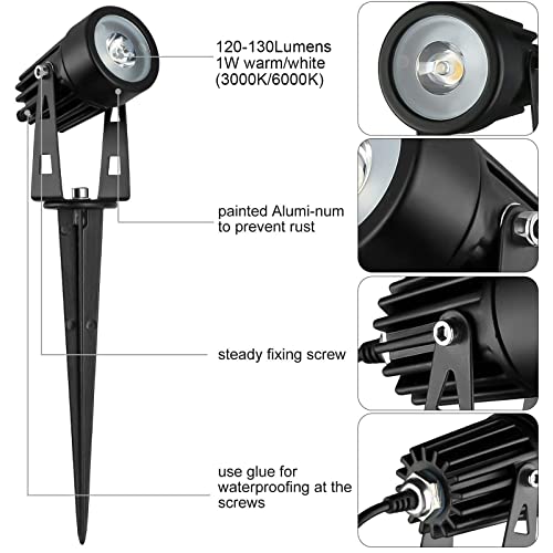 DINGLILIGHTING Solar Spot Lights Outdoor, LED Solar Landscape Spotlights, Solar Powered Wall Lights 2-in-1 Waterproof Solar Landscaping Light for Yard Garden Driveway Patio Lawn, Auto On Off Daylight