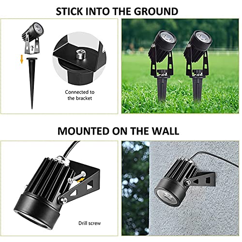 DINGLILIGHTING Solar Spot Lights Outdoor, LED Solar Landscape Spotlights, Solar Powered Wall Lights 2-in-1 Waterproof Solar Landscaping Light for Yard Garden Driveway Patio Lawn, Auto On Off Daylight