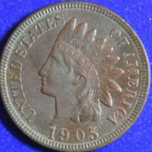1905 u.s. indian head cent full liberty full rim 1c fine to xf
