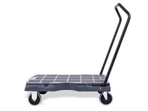 plastic platform folding cart, 400 lb. cap, 31"x20" platform, versatile and heavy duty rolling dolly cart with wheels, 8.5" platform height, pake handling tools