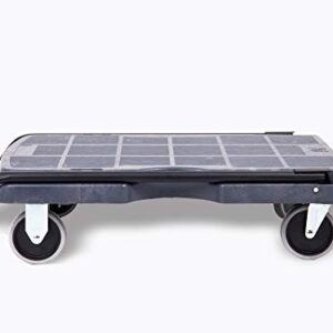 Plastic Platform Folding Cart, 400 lb. Cap, 31"x20" Platform, Versatile and Heavy Duty Rolling Dolly Cart with Wheels, 8.5" Platform Height, Pake Handling Tools