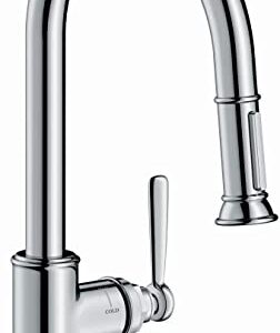 AXOR Montreux Chrome High Arc Kitchen Faucet, Kitchen Faucets with Pull Down Sprayer, Faucet for Kitchen Sink, Magnetic Docking Spray Head, Chrome 16581001