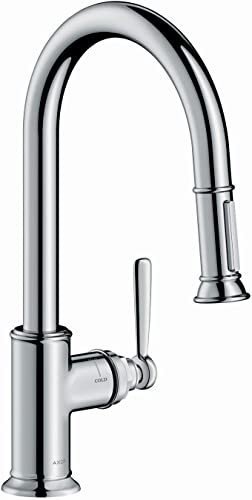 AXOR Montreux Chrome High Arc Kitchen Faucet, Kitchen Faucets with Pull Down Sprayer, Faucet for Kitchen Sink, Magnetic Docking Spray Head, Chrome 16581001