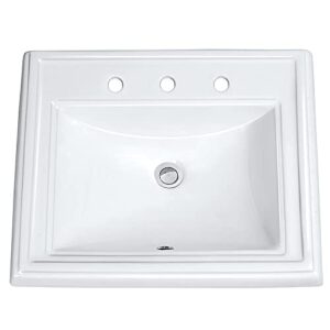 Miseno MLD-2318-3-W Miseno MLD-2318-3 23" Drop In Bathroom Sink with 3 Holes Drilled and Overflow