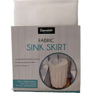 Dependable Industries Fabric Sink Skirt Diamond Stitch White