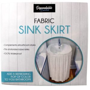 Dependable Industries Fabric Sink Skirt Diamond Stitch White