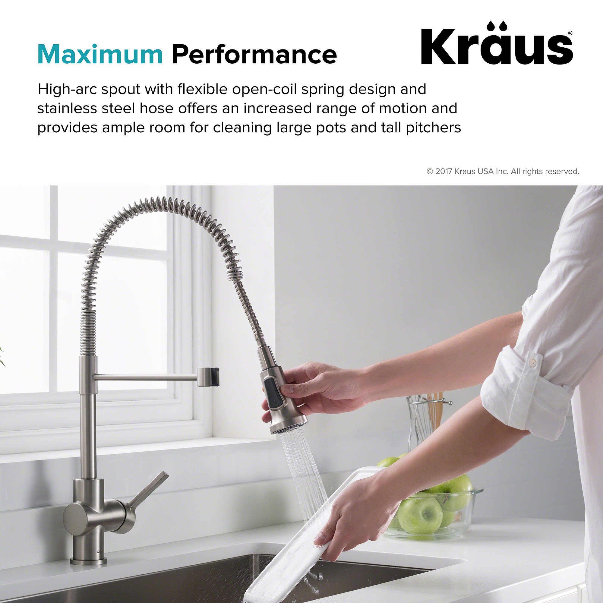 Kraus KPF-1690SFS Britt Pre-Rinse/Commercial Kitchen Faucet with Dual Function Sprayhead in all-Brite Finish, Spot Free Stainless Steel