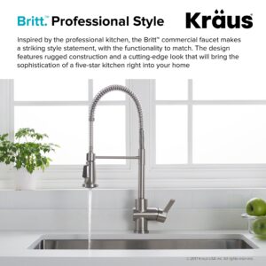 Kraus KPF-1690SFS Britt Pre-Rinse/Commercial Kitchen Faucet with Dual Function Sprayhead in all-Brite Finish, Spot Free Stainless Steel