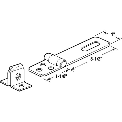 Prime-Line MP5057 Safety Hasp, 3-1/2 In., Steel Construction, Zinc Plated Finish, Fixed (Single Pack)