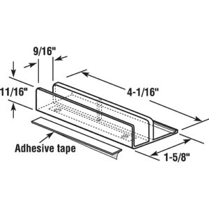 Prime-Line MP6067 Shower Door International Bottom Guide, Fits 1/2 In. Panels (2 Pack)