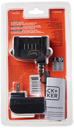 BLACK+DECKER 20V MAX Lithium Battery Charger, Compatible With 12V and 20V Battery, Battery Sold Separately (LCS1620B)