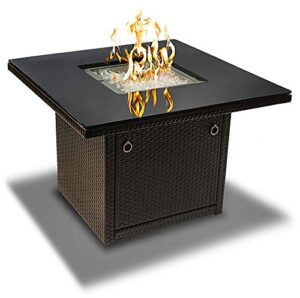 outland living 410 series - 36-inch outdoor propane gas fire table, espresso brown/square