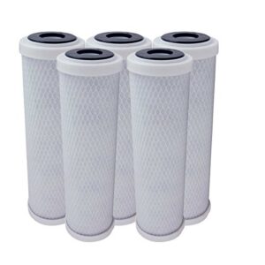 american water solutions 5 pack replacement activated carbon block filter - universal 10 inch filter for ge gx1s01r single stage system