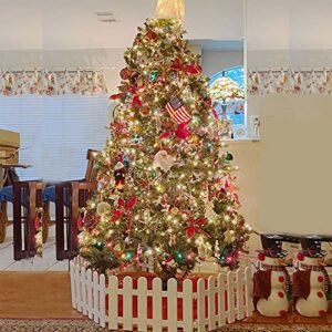 CHICIEVE 4 pcs 11.8x19.7inch White Plastic Picket Fence Christmas Xmas Tree Wedding Party Decoration Indoor Garden Border and Dog Cat Christmas Tree Protector (78.7 Inch in Total)