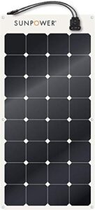 sunpower portable solar panels, flexible panel / monocrystalline cells / lightweight/ mc4 connectors camping, boats, rv + more (100w)